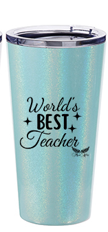 Sparkling Tumbler World's Best Teacher Teal