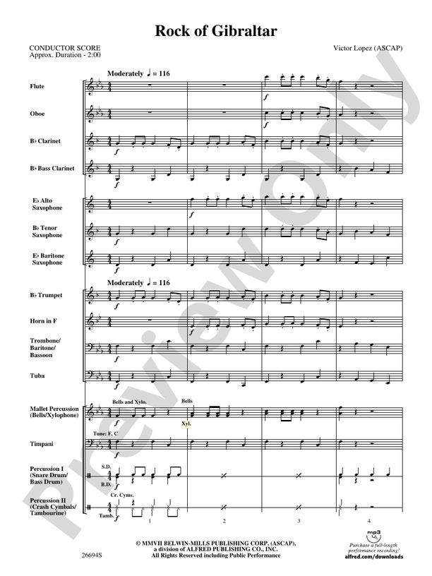Rock of Gibraltar - Concert Band Conductor Score & Parts (Digital Download)