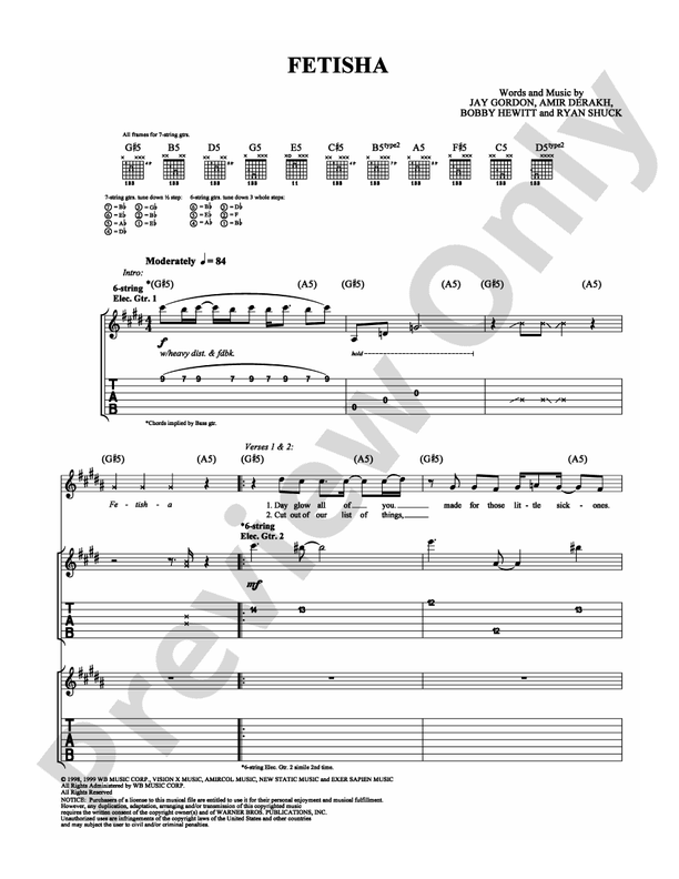 Fetisha - Guitar TAB (Digital Download)
