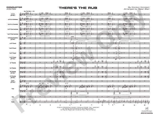 There's the Rub - Jazz Ensemble Conductor Score & Parts(Digital Download)