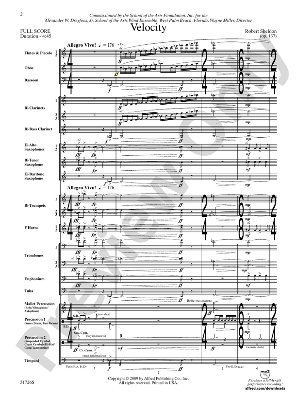 Velocity - Concert Band Conductor Score & Parts (Digital Download)