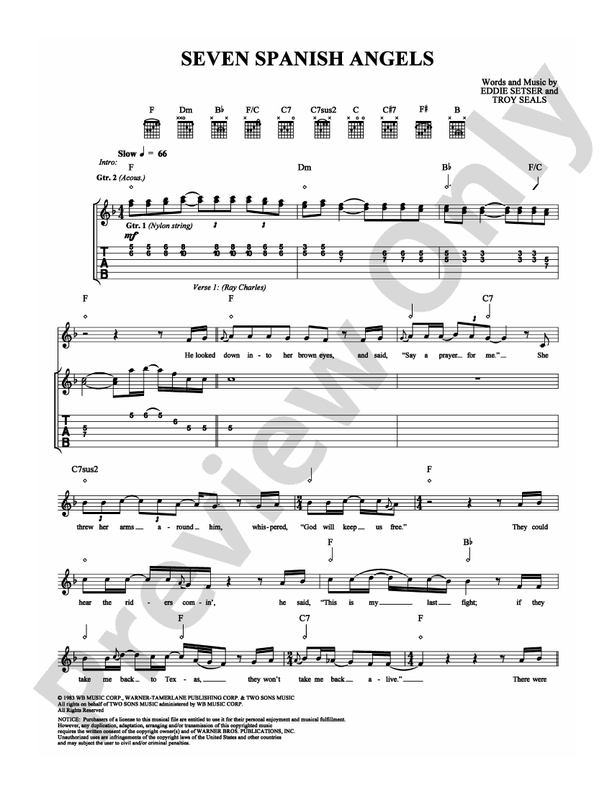 Seven Spanish Angels - Guitar TAB (Digital Download)