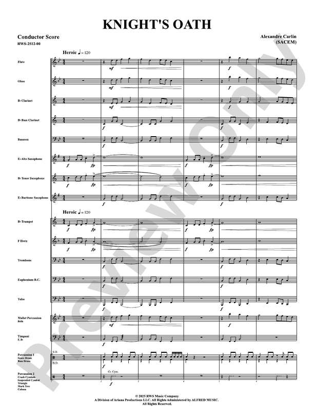 Knight's Oath - Concert Band Conductor Score & Parts(Digital Download)