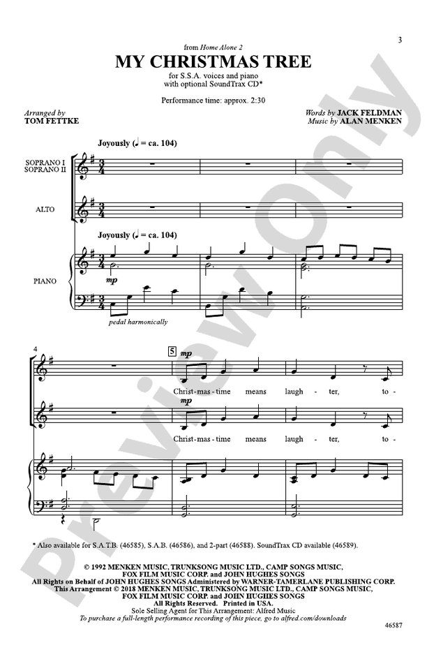 My Christmas Tree – SSA Choral Octavo (Digital Download)