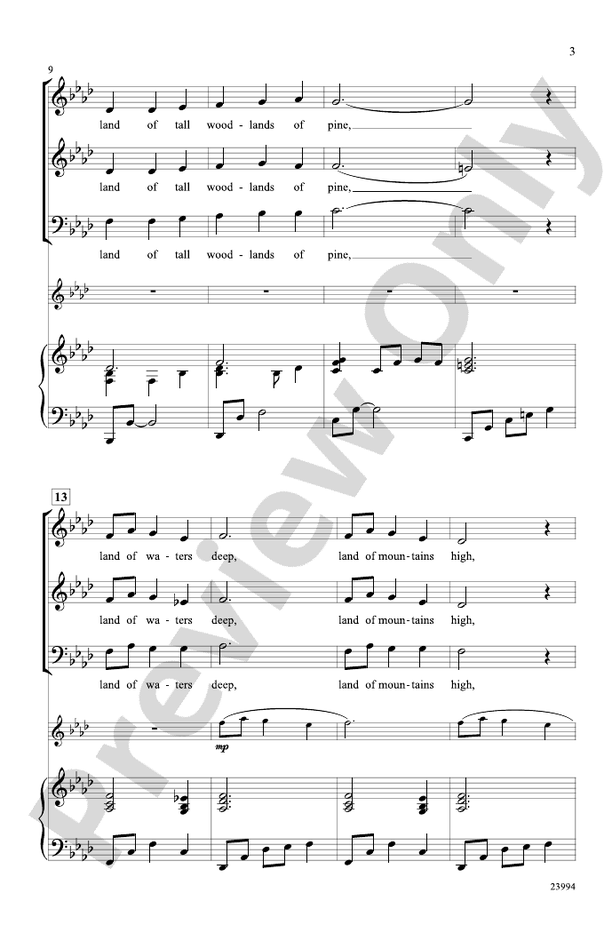 My Homeland – 3-Part Mixed Choral Octavo (Digital Download)