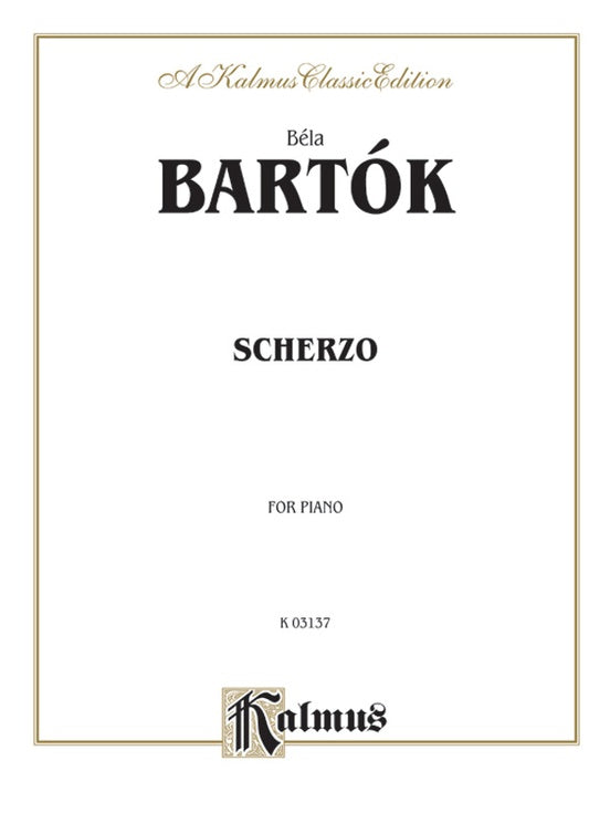 Bartok - Scherzo (Gmunden 1903) - Piano Solo (Digital Download)