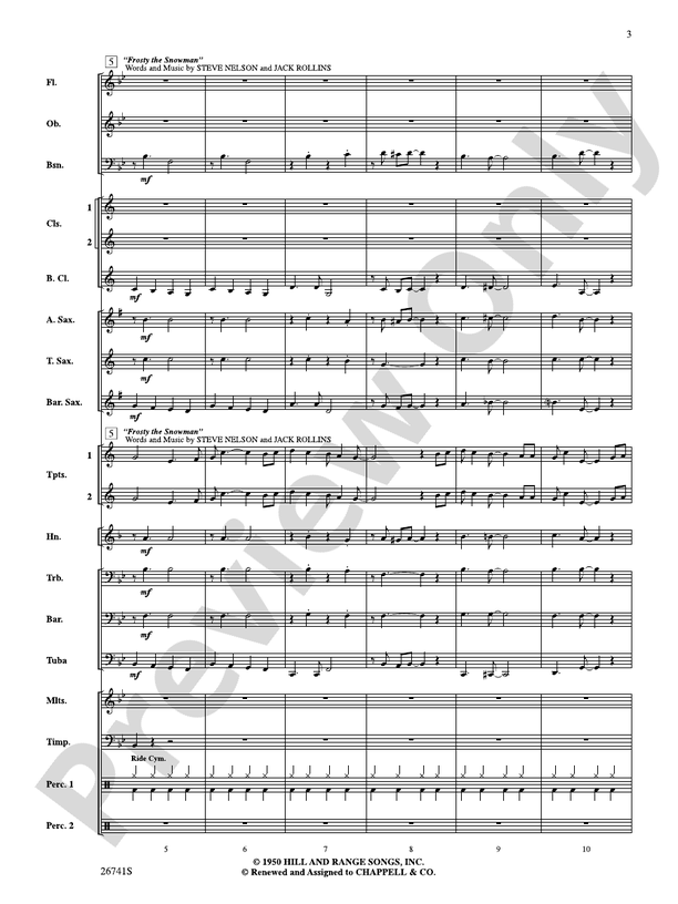 Rockin' with Frosty - Concert Band Conductor Score & Parts (Digital Download)