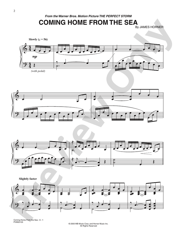 Coming Home from the Sea (from The Perfect Storm) - Piano (Digital Download)
