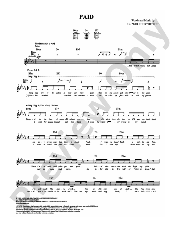 Paid - Guitar TAB (Digital Download)