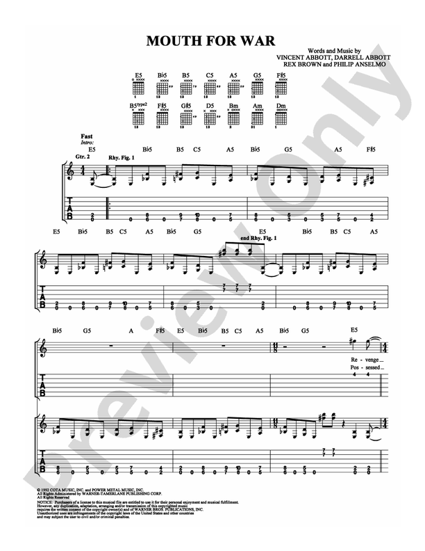 Mouth For War - Easy Guitar (Digital Download)