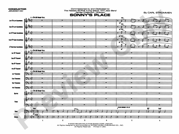 Sonny's Place - Jazz Ensemble Conductor Score & Parts (Digital Download)