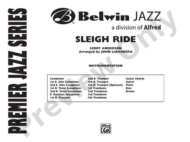 Sleigh Ride (Grade 4) - Jazz Ensemble Conductor Score & Parts (Digital Download)