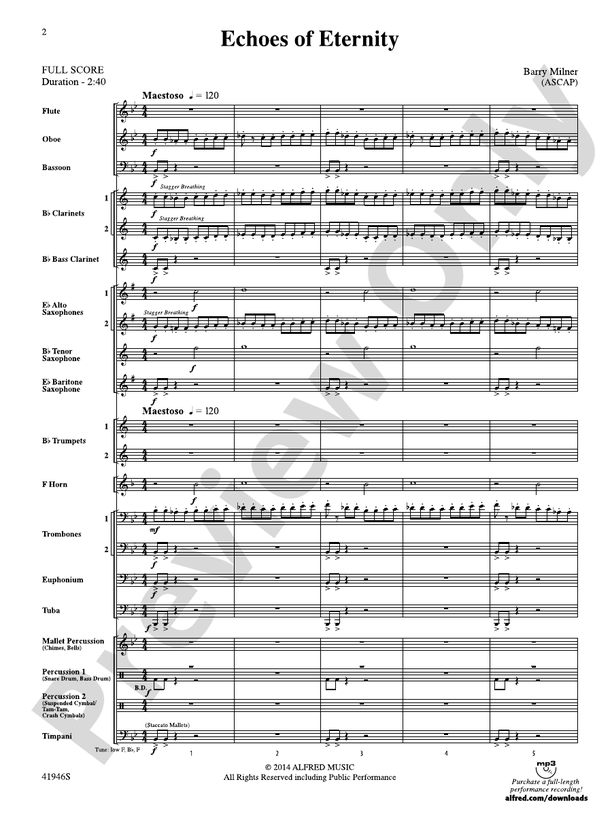 Echoes of Eternity - Concert Band Conductor Score & Parts (Digital Download)