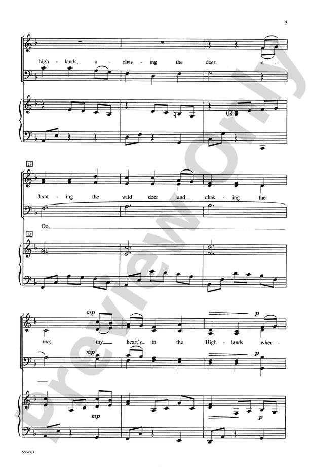 My Heart's in the Highlands – SATB Choral Octavo (Digital Download)
