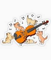 Playful Cats on a Violin Sticker