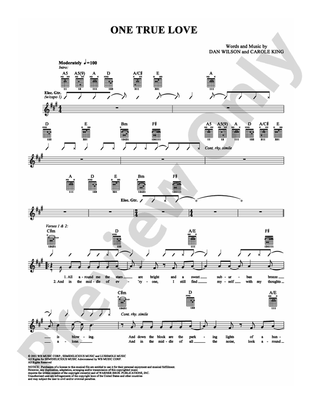 One True Love - Guitar TAB (Digital Download)