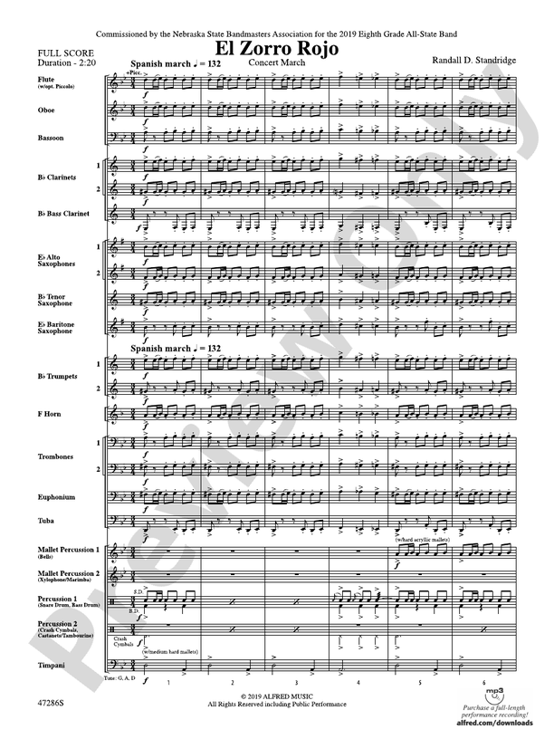El Zorro Rojo - Concert Band Conductor Score & Parts (Digital Download)
