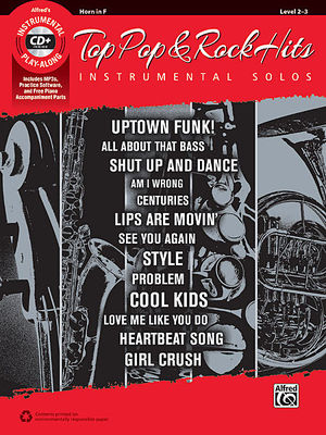 Top Pop & Rock Hits Instrumental Solos - Horn - French Horn Alfred Music /CD
