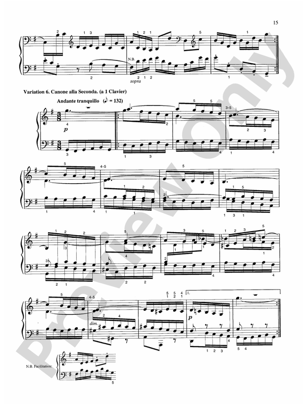 Bach - Goldberg Variations - Piano Solo (Digital Download)