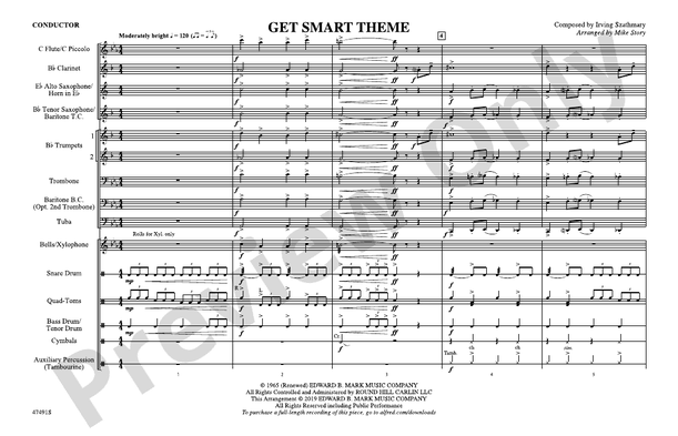 Get Smart Theme – Marching Band Conductor Score & Parts (Digital Download)
