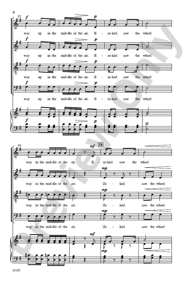 Ezekiel Saw the Wheel – SATB divisi, a cappella Choral Octavo (Digital Download)