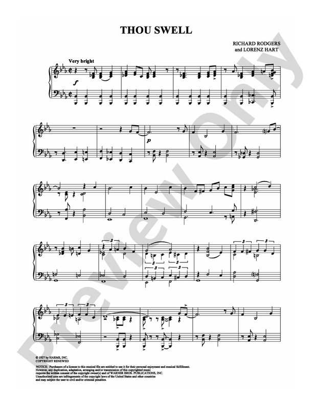 Thou Swell - Piano (Digital Download)