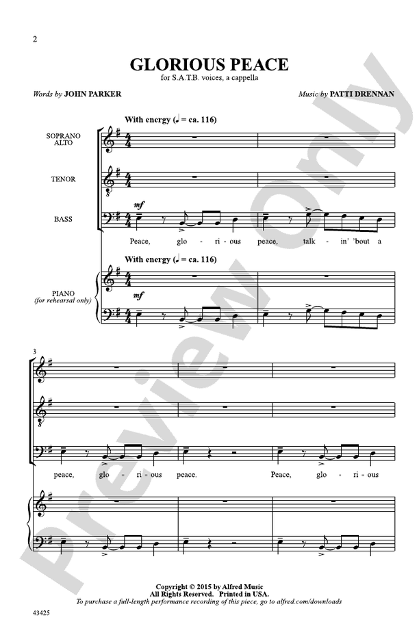 Glorious Peace – SATB, a cappella Choral Octavo (Digital Download)