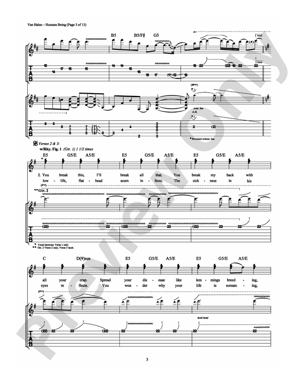 Humans Being - Guitar TAB (Digital Download)