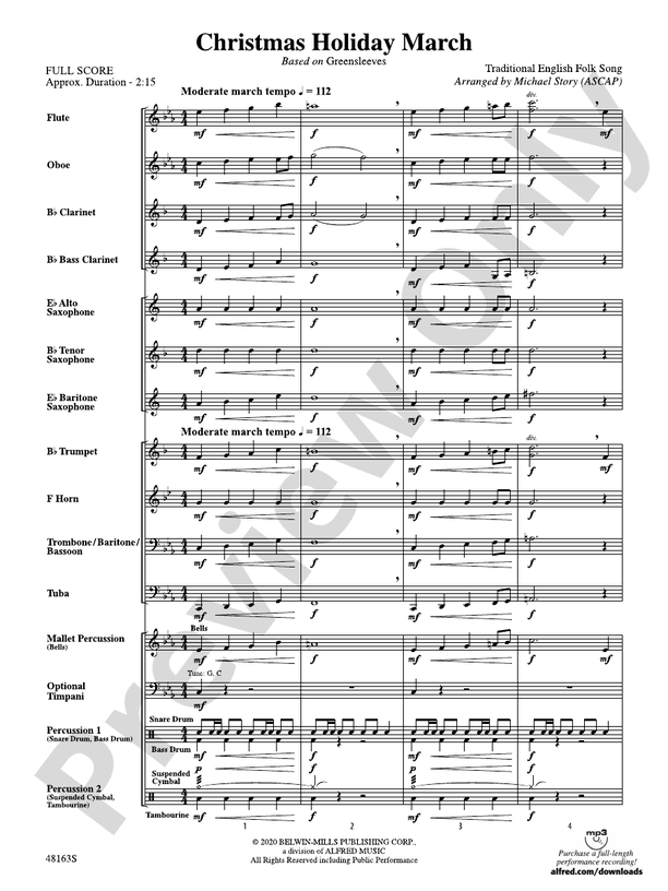 Christmas Holiday March - Concert Band Conductor Score & Parts (Digital Download)