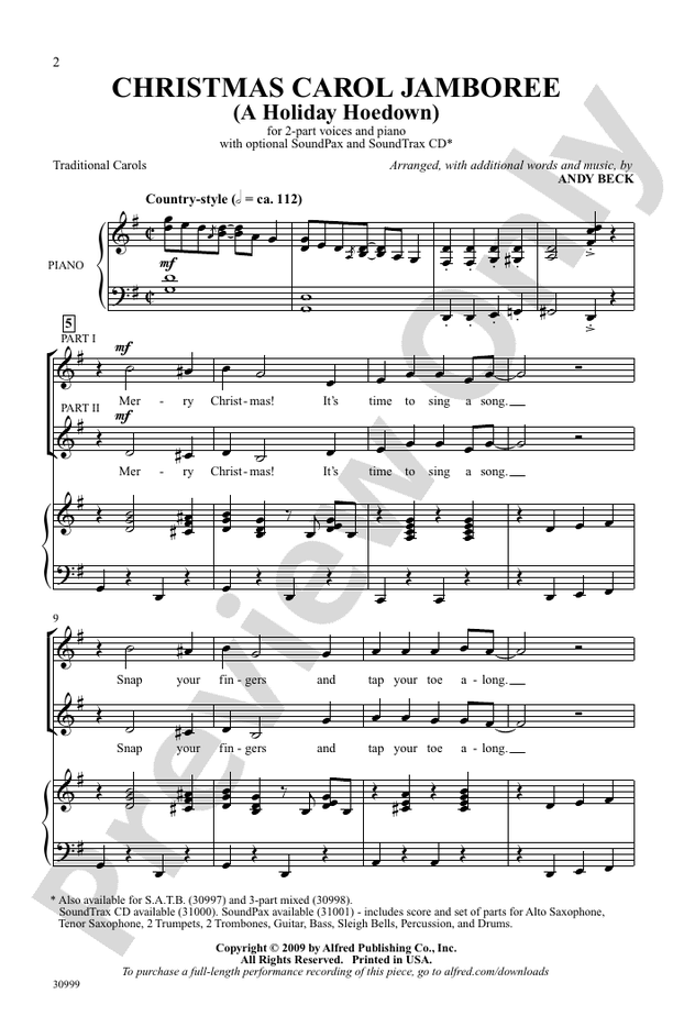 Christmas Carol Jamboree (A Holiday Hoedown) – 2-Part Choral Octavo (Digital Download)