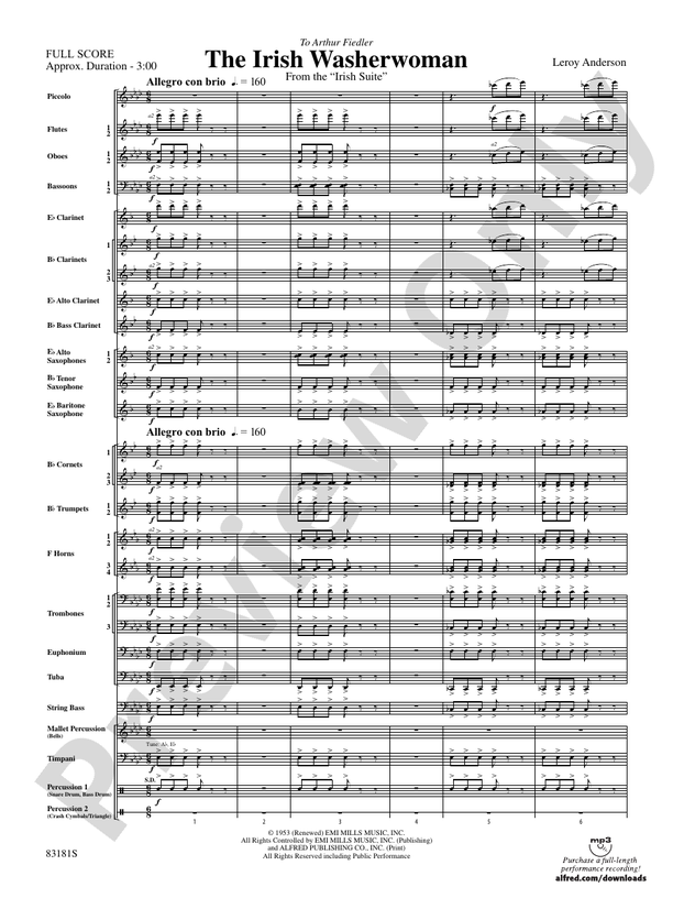 The Irish Washerwoman (from the Irish Suite) - Concert Band Conductor Score & Parts (Digital Download)