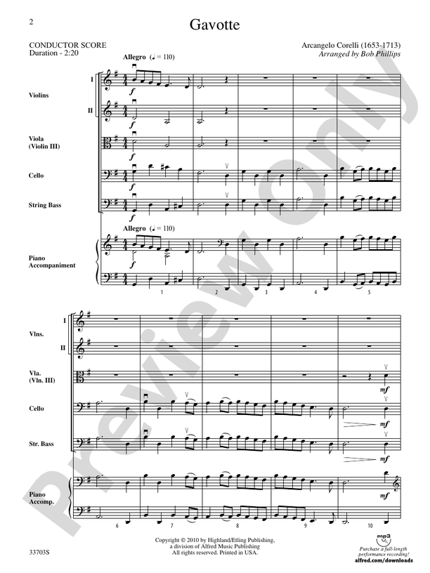 Gavotte – String Orchestra Conductor Score & Parts (Digital Download)