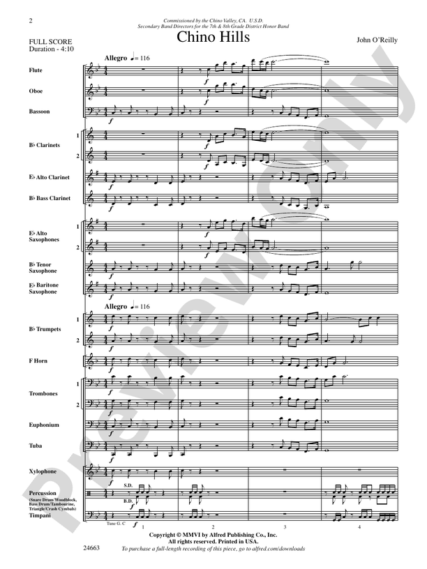 Chino Hills - Concert Band Conductor Score & Parts (Digital Download)