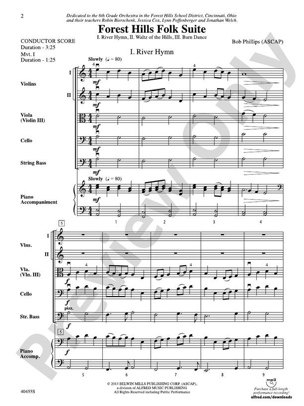 Forest Hills Folk Suite – String Orchestra Conductor Score & Parts (Digital Download)