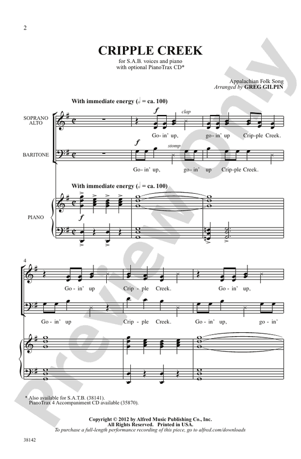 Cripple Creek – SAB Choral Octavo (Digital Download)