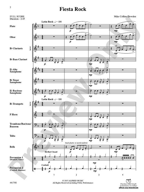 Fiesta Rock - Concert Band Conductor Score & Parts (Digital Download)