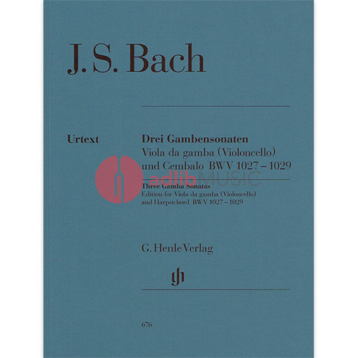 Bach - 3 Sonatas BWV1027-1029 - Viola or Cello/Piano Accompaniment Henle HN676