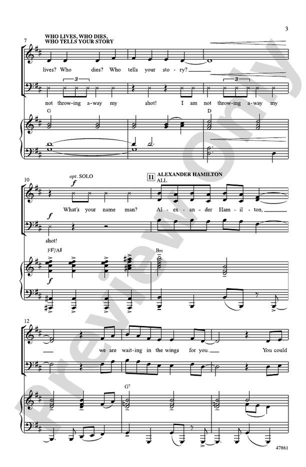Hamilton Highlights – SAB Choral Octavo (Digital Download)