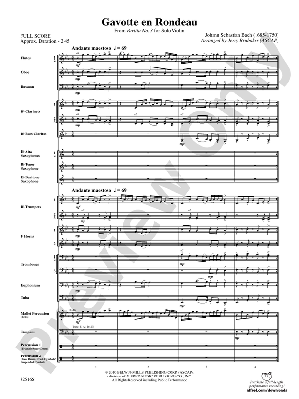 Gavotte en Rondeau - Concert Band Conductor Score & Parts (Digital Download)