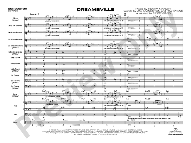 Dreamsville - Jazz Ensemble Conductor Score & Parts (Digital Download)