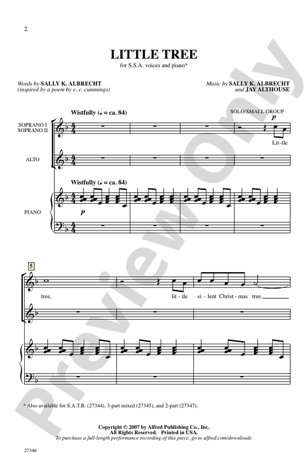 Little Tree – SSA Choral Octavo (Digital Download)