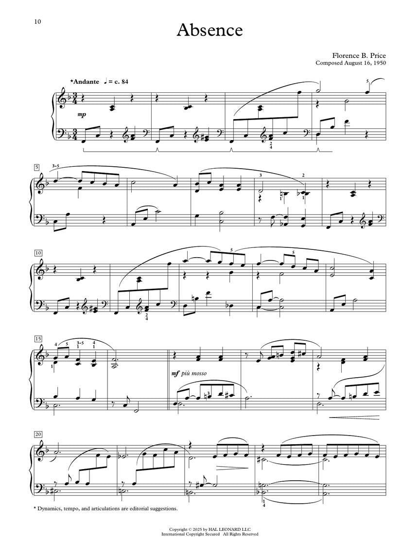 Florence Price - Rediscovered Gems for Piano Solo - Hal Leonard