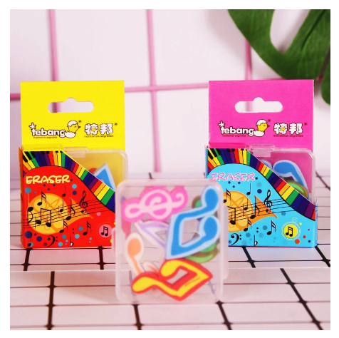 Box of Colourful Music Erasers