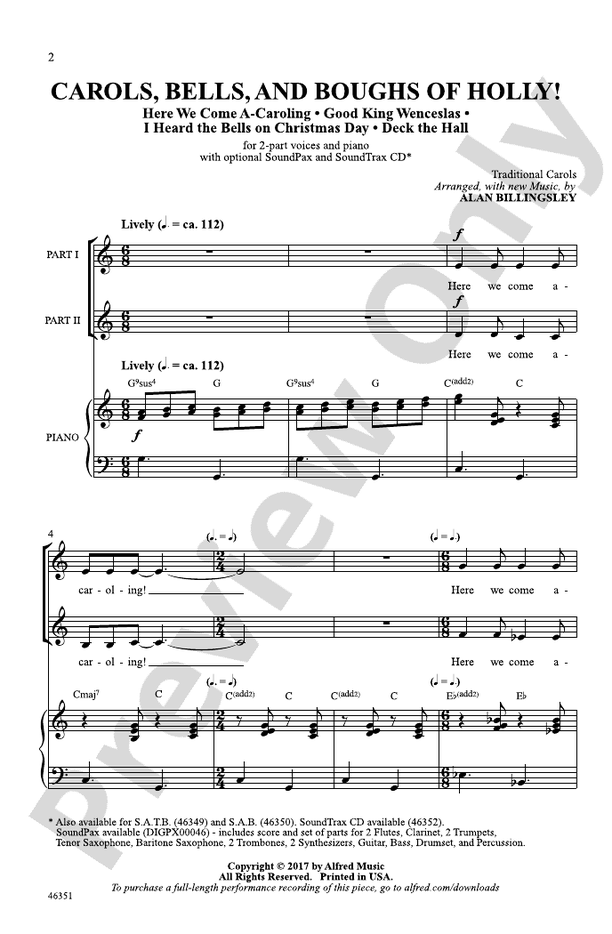 Carols, Bells, and Boughs of Holly! – 2-Part Choral Octavo (Digital Download)