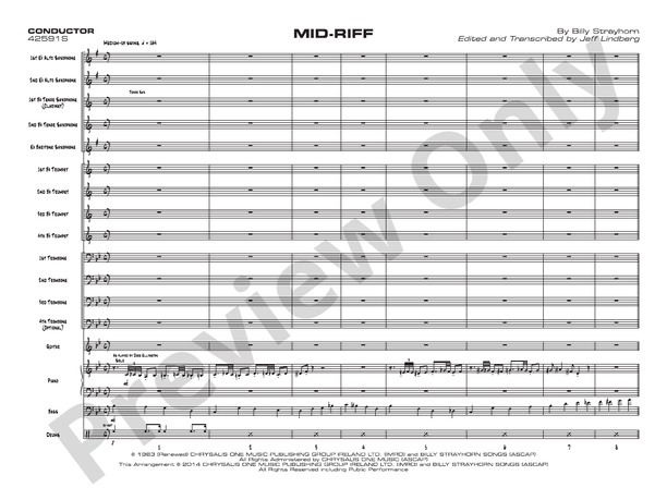 Mid-Riff - Jazz Ensemble Conductor Score & Parts (Digital Download)
