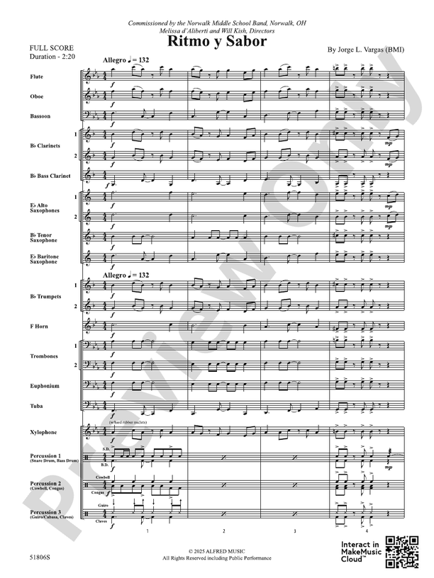 Ritmo y Sabor - Concert Band Conductor Score & Parts(Digital Download)
