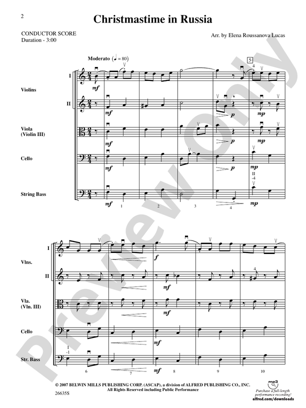 Christmastime in Russia – String Orchestra Conductor Score & Parts (Digital Download)