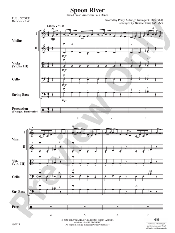 Spoon River - String Orchestra Conductor Score & Parts (Digital Download)