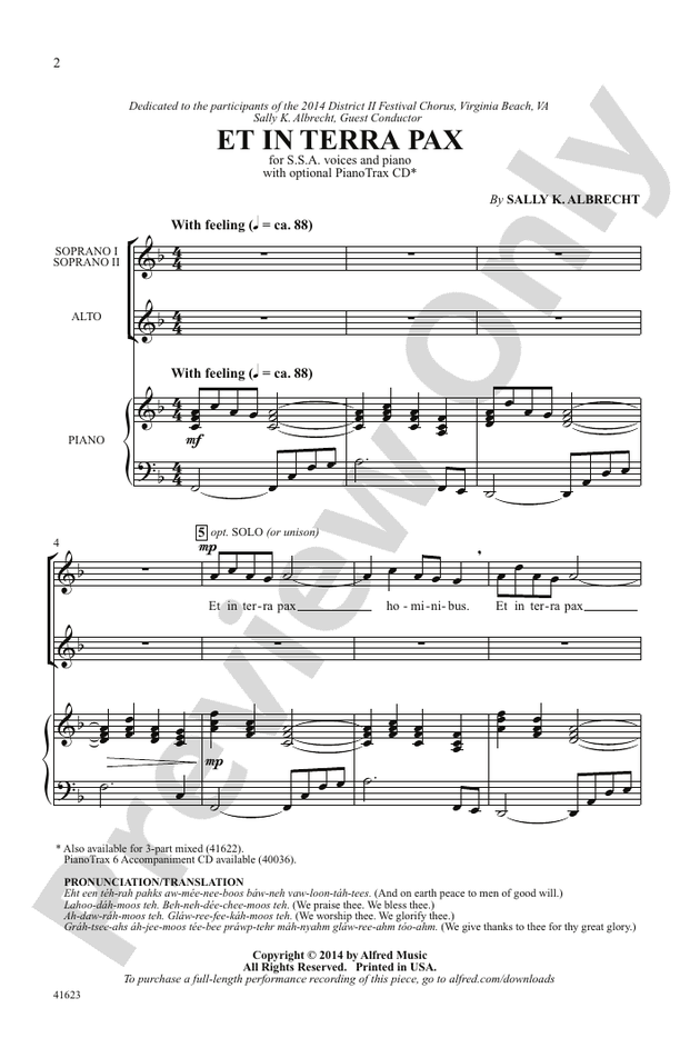 Et in Terra Pax – SSA Choral Octavo (Digital Download)