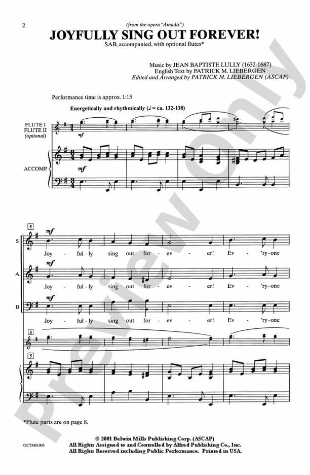 Joyfully Sing Out Forever! – Choral 3 Part Mixed/SAB, accompanied Choral Octavo (Digital Download)